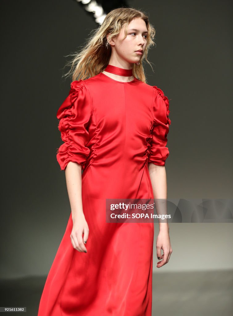 A model walks the runway at the Eudon Choi Show during...