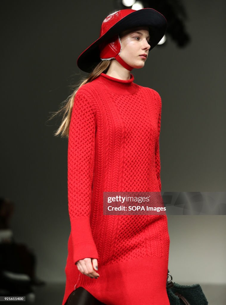 A model walks the runway at the Eudon Choi Show during...