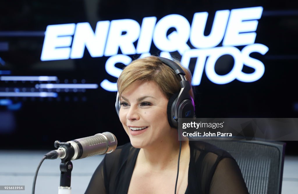 Celebrities Visit The Enrique Santos Show At I Heart Latino Studio