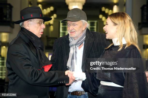 Festival director Dieter Kosslick, Michael Gwisdek and Lena Klenke attend the 'The Silent Revolution' premiere during the 68th Berlinale...