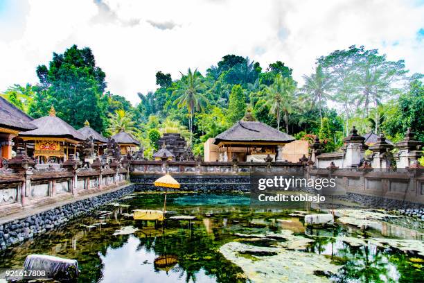 balinese hindoe tempel tirta empul, bali, indonesië - denpasar stockfoto's en -beelden