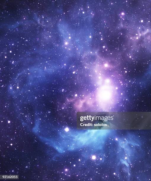 blue starfield background - galaxy stock pictures, royalty-free photos & images