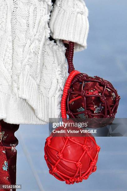 Model walks the runway at the Preen by Thornton Bregazzi Ready to Wear Fall/Winter 2018-2019 fashion show during London Fashion Week February 2018 on...