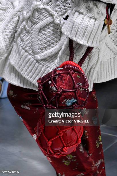 Model walks the runway at the Preen by Thornton Bregazzi Ready to Wear Fall/Winter 2018-2019 fashion show during London Fashion Week February 2018 on...
