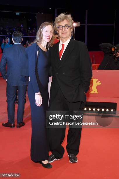 Wim Wenders and his wife Donata Wenders attend the Hommage Willem Dafoe - Honorary Golden Bear award ceremony and 'The Hunter' screening during the...