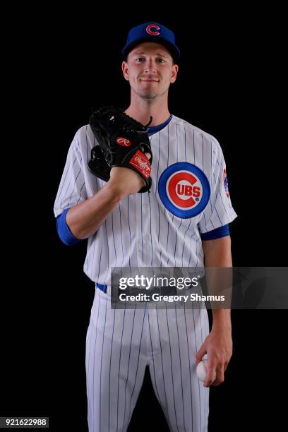 Drew Smyly of the Chicago Cubs poses during Chicago Cubs Photo Day on February 20, 2018 in Mesa, Arizona.