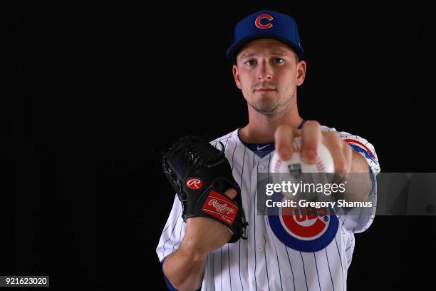 Drew Smyly of the Chicago Cubs poses during Chicago Cubs Photo Day on February 20, 2018 in Mesa, Arizona.