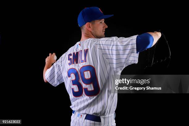 Drew Smyly of the Chicago Cubs poses during Chicago Cubs Photo Day on February 20, 2018 in Mesa, Arizona.