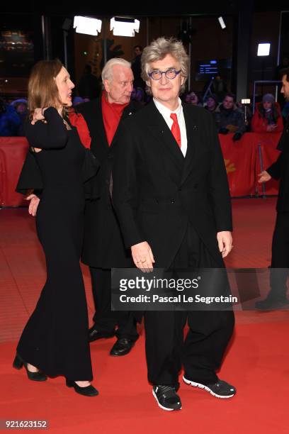 Wim Wenders and his wife Donata Wenders attend the Hommage Willem Dafoe - Honorary Golden Bear award ceremony and 'The Hunter' screening during the...