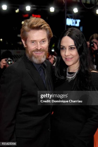 Willem Dafoe and his wife Giada Colagrande attend the Hommage Willem Dafoe - Honorary Golden Bear award ceremony and 'The Hunter' screening during...