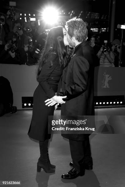 Actor Willem Dafoe and his girlfriend, director Giada Colagrande attend the Homage Willem Dafoe - Honorary Golden Bear award ceremony and 'The...