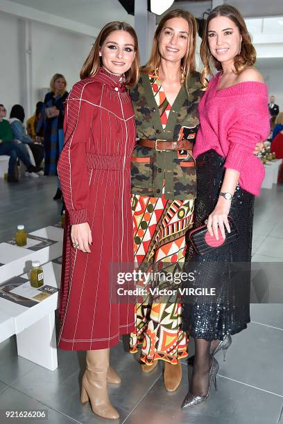 Olivia Palermo, Yasmin Le Bon and her daughter Amber attending the Preen by Thornton Bregazzi Ready to Wear Fall/Winter 2018-2019 fashion show during...