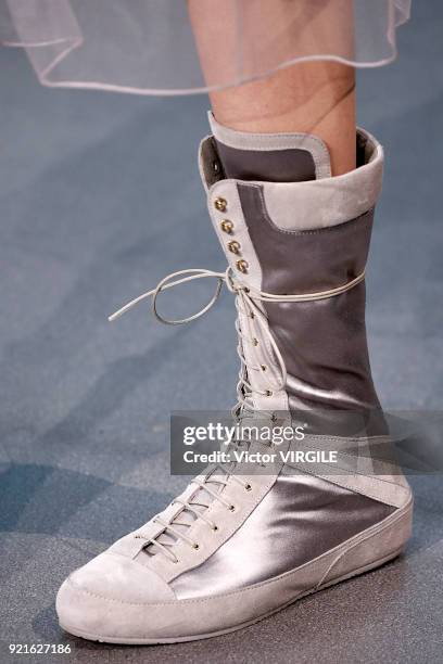 Model walks the runway at the Temperley London Ready to Wear Fall/Winter 2018-2019 fashion show during London Fashion Week February 2018 on February...