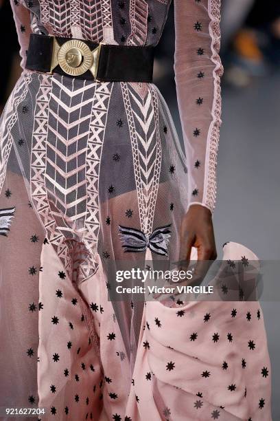 Model walks the runway at the Temperley London Ready to Wear Fall/Winter 2018-2019 fashion show during London Fashion Week February 2018 on February...