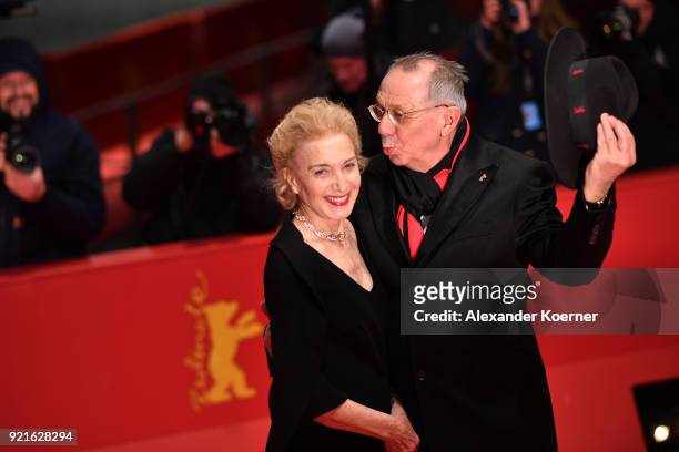 Festival director Dieter Kosslick and Marisa Paredes attend the Homage Willem Dafoe - Honorary Golden Bear award ceremony and 'The Hunter' screening...