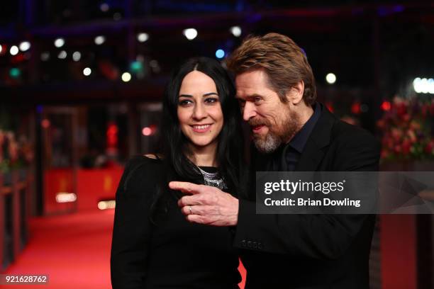 Willem Dafoe and his wife Giada Colagrande attend the Homage Willem Dafoe - Honorary Golden Bear award ceremony and 'The Hunter' screening during the...