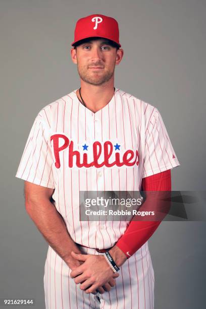 Will Middlebrooks of the Philadelphia Phillies poses during Photo Day on Tuesday, February 20, 2018 at Spectrum Field in Clearwater, Florida.