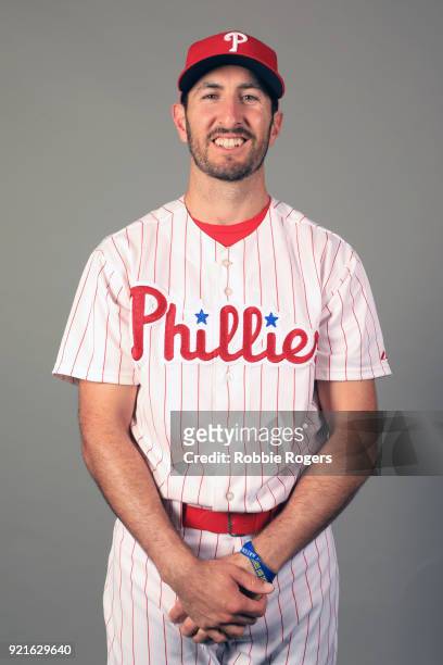 Adam Rosales of the Philadelphia Phillies poses during Photo Day on Tuesday, February 20, 2018 at Spectrum Field in Clearwater, Florida.