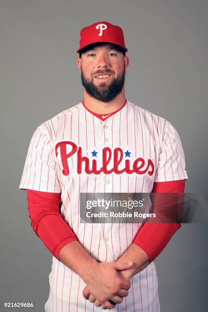 Cameron Rupp of the Philadelphia Phillies poses during Photo Day on Tuesday, February 20, 2018 at Spectrum Field in Clearwater, Florida.