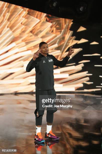 Bradley Beal of team LeBron is introduced during the NBA All-Star Game as a part of 2018 NBA All-Star Weekend at STAPLES Center on February 18, 2018...