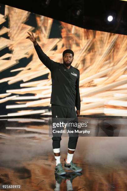 Paul George of Team LeBron is introduced during the NBA All-Star Game as a part of 2018 NBA All-Star Weekend at STAPLES Center on February 18, 2018...