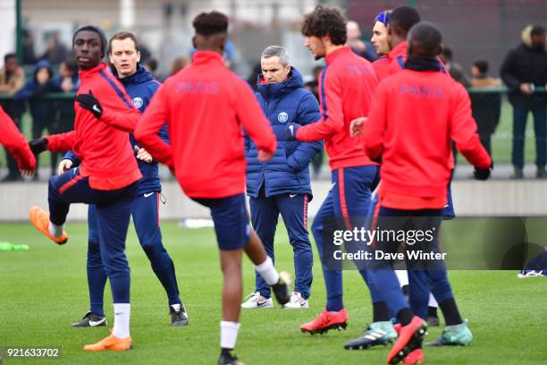 Under 19s coach Francois Rodrigues before the UEFA Youth League match between Paris Saint Germain and FC Barcelona, on February 20, 2018 in Saint...