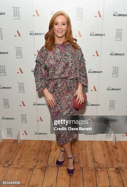 Sarah-Jane Mee of Sky News attends the first female-only members club in the UK for working women - The AllBright - which opens its doors to...