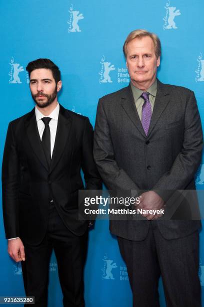 Tahar Rahim and Jeff Daniels attend the 'The Looming Tower' premiere during the 68th Berlinale International Film Festival Berlin at Zoo Palast on...