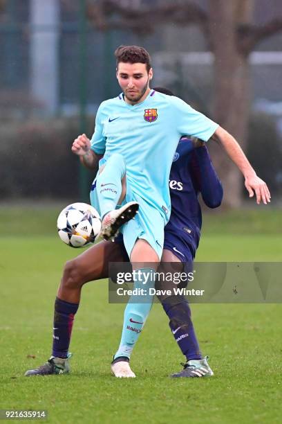 Abel Ruiz of Barcelona during the UEFA Youth League match between Paris Saint Germain and FC Barcelona, on February 20, 2018 in Saint Germain en...
