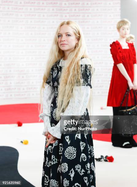 The Shrimps designer Hannah Weiland at London Fashion Week February 20, 2018