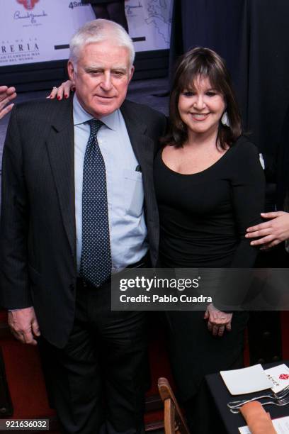 Paolo Vasile and Loles Leon attend the 'Pata Negra' awards at the Corral de la Moreria club on February 20, 2018 in Madrid, Spain.