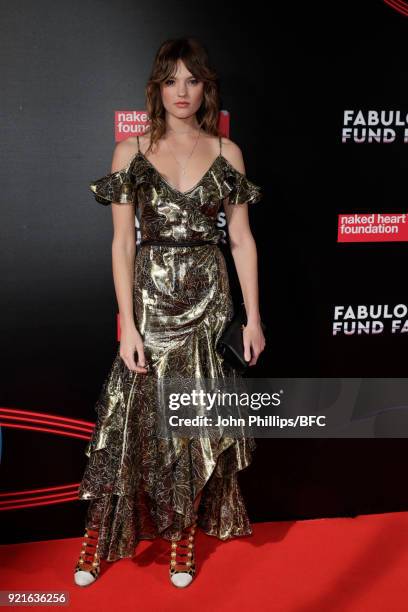 Montana Cox attends the Naked Heart Foundation's Fabulous Fund Fair during London Fashion Week February 2018 at The Roundhouse on February 20, 2018...