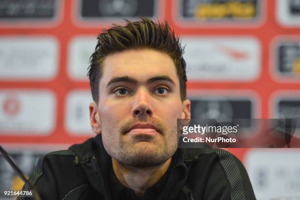 Dutch cyclist Tom Dumoulin from Team Sunweb, during the pre-race press conference on the eve of 2018 edition of Abu Dhabi Tour, at Yas Marina Circuit...