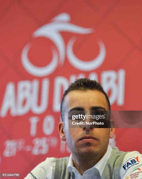 Italian cyclist Fabio Aru from UAE Team Emirates, during the pre-race press conference on the eve of 2018 edition of Abu Dhabi Tour, at Yas Marina...