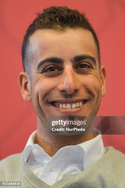 Italian cyclist Fabio Aru from UAE Team Emirates, during the pre-race press conference on the eve of 2018 edition of Abu Dhabi Tour, at Yas Marina...