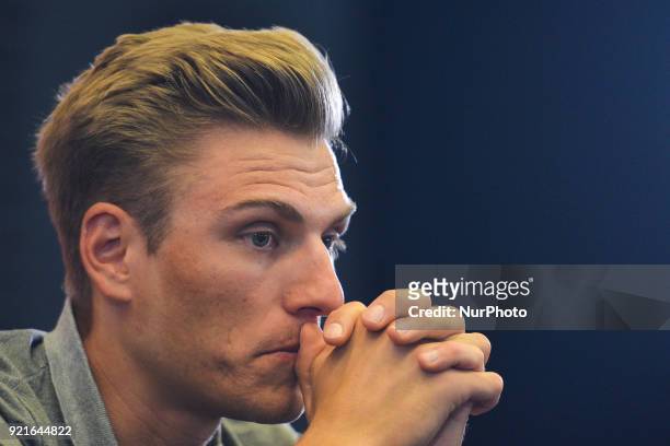 German cyclist Marcel Kittel from Katusha Alpecin during the pre-race press conference on the eve of 2018 edition of Abu Dhabi Tour, at Yas Marina...