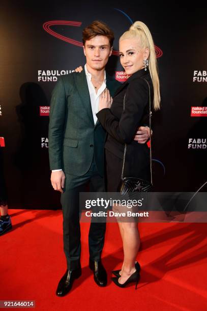 Oliver Cheshire and Pixie Lott attend the Naked Heart Foundation's Fabulous Fund Fair at The Roundhouse on February 20, 2018 in London, England.