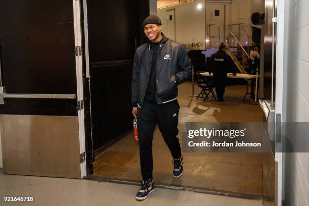 Marcus Georges-Hunt of the Minnesota Timberwolves enters the arena before the game against the Los Angeles Lakers on February 15, 2018 at Target...