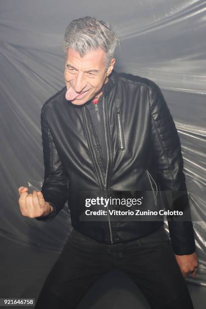 Maurizio Cattelan attends Moncler Genius during Milan Fashion Week on February 20, 2018 in Milan, Italy.