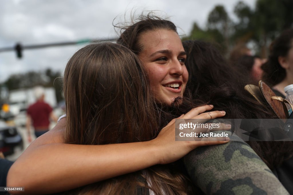 Florida Town Of Parkland In Mourning, After Shooting At Marjory Stoneman Douglas High School Kills 17