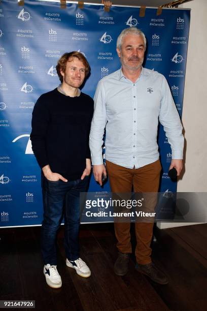 Sailor Francois Gabart and CEO of TBS Jean-Marc Taillieu attend 40th anniversary of TBS and Capsule Collection Presentation at The Hoxton Paris on...