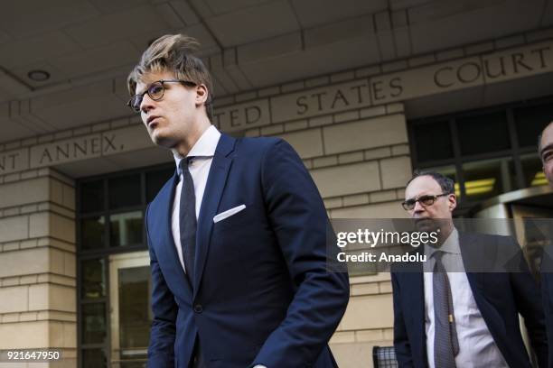 Alex Van der Zwaan leaves the U.S. District Courthouse after pleading guilty to charges of making false statements to investigators during Robert...