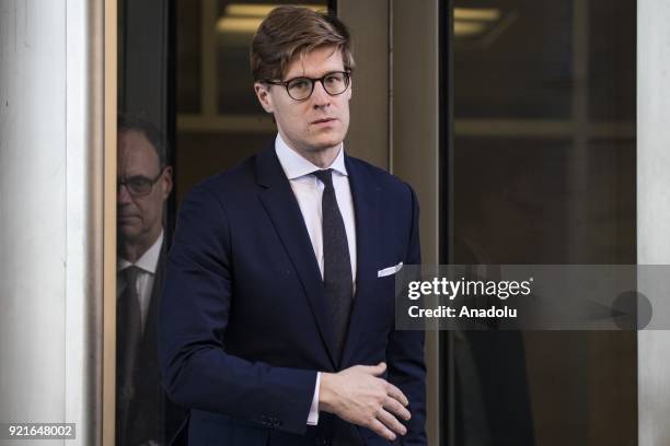 Alex Van der Zwaan leaves the U.S. District Courthouse after pleading guilty to charges of making false statements to investigators during Robert...