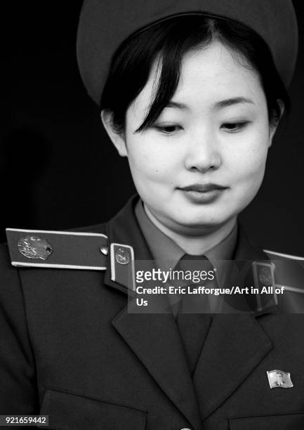North Korean guide from the victorious fatherland liberation war museum called miss Kim, Pyongan Province, Pyongyang, North Korea on April 14, 2008...