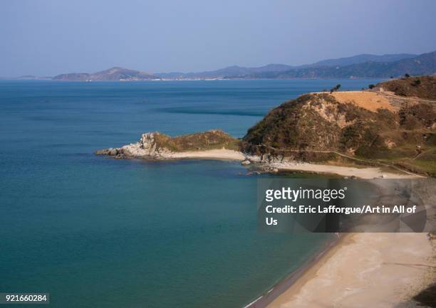 Beach along the coast, Kangwon Province, Wonsan, North Korea on May 1, 2010 in Wonsan, North Korea.