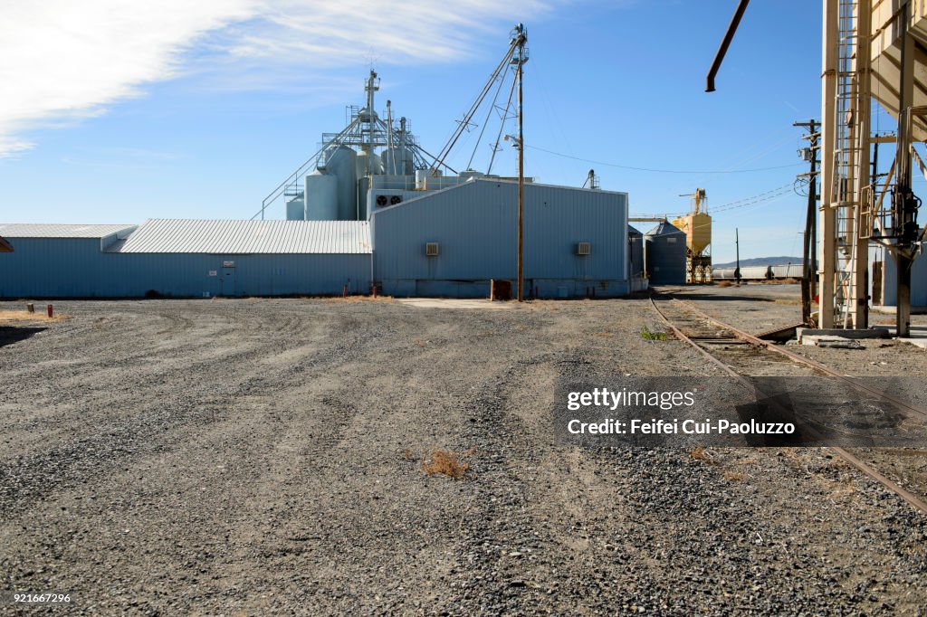 Agricultural silo and grain elevator at Lovelock, Nevada, USA