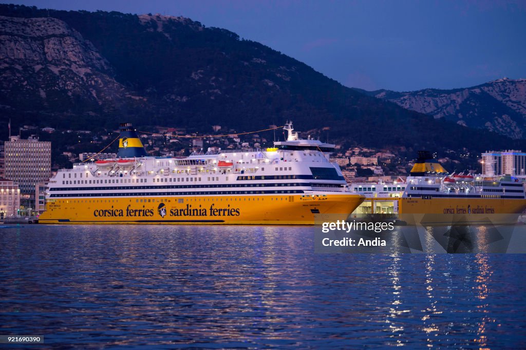Ferryboat of the shipping company Corsica Ferries.