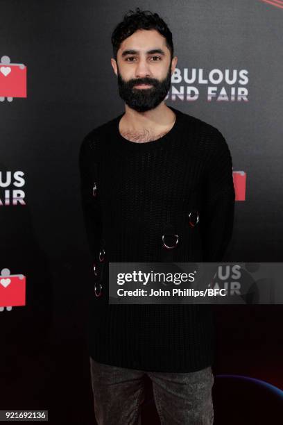 Amir Amor attends the Naked Heart Foundation's Fabulous Fund Fair during London Fashion Week February 2018 at The Roundhouse on February 20, 2018 in...