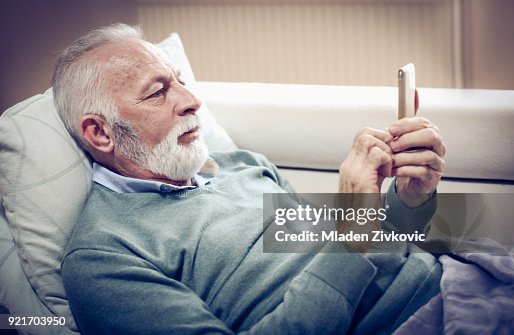 Senior man using smart phone. Senior man using smart phone.