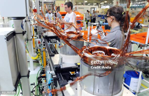 Renault factory in Cleon, on . Production line of the R240 electric motors mainly for Renault ZOE .